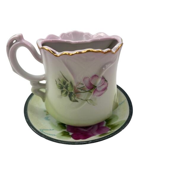 Nippon Porcelain Antique Men's Shaving Cup and Saucer Vanity Set - Picture 8 of 16